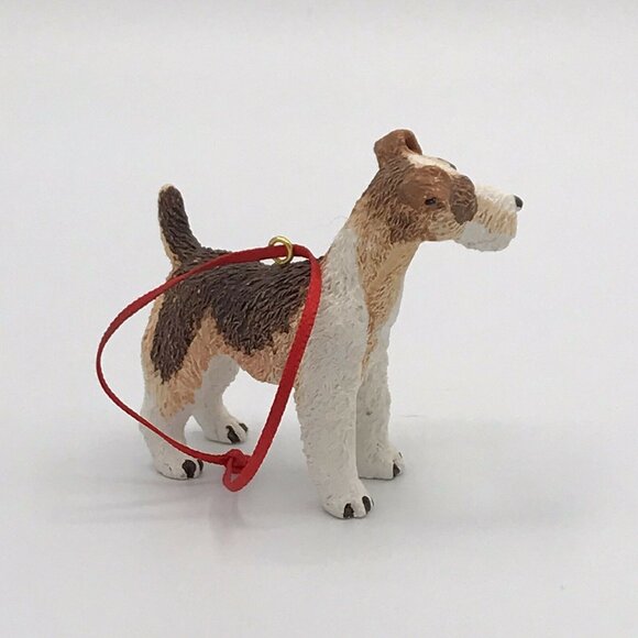 White Airdale Terrier Resin Ornament Pet Lover Holiday Stocking Gift 2" X 2.25" - Picture 4 of 6